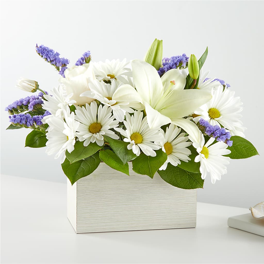 Beyond Blue Box Bouquet – TIM'S TREEHOUSE NURSERY & FLORAL, Sutherlin OR