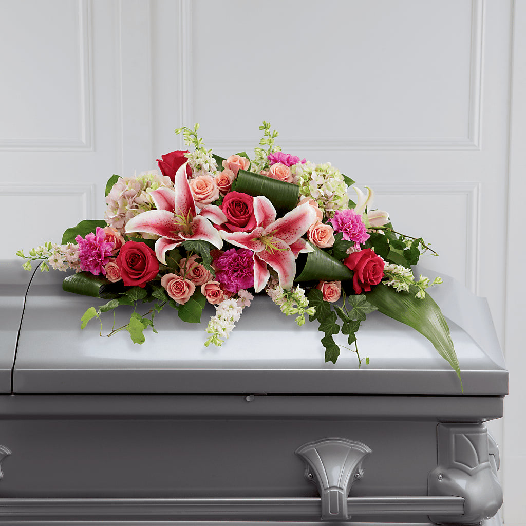 Splendid Grace Casket Spray – TIM'S TREEHOUSE NURSERY & FLORAL, Sutherlin OR