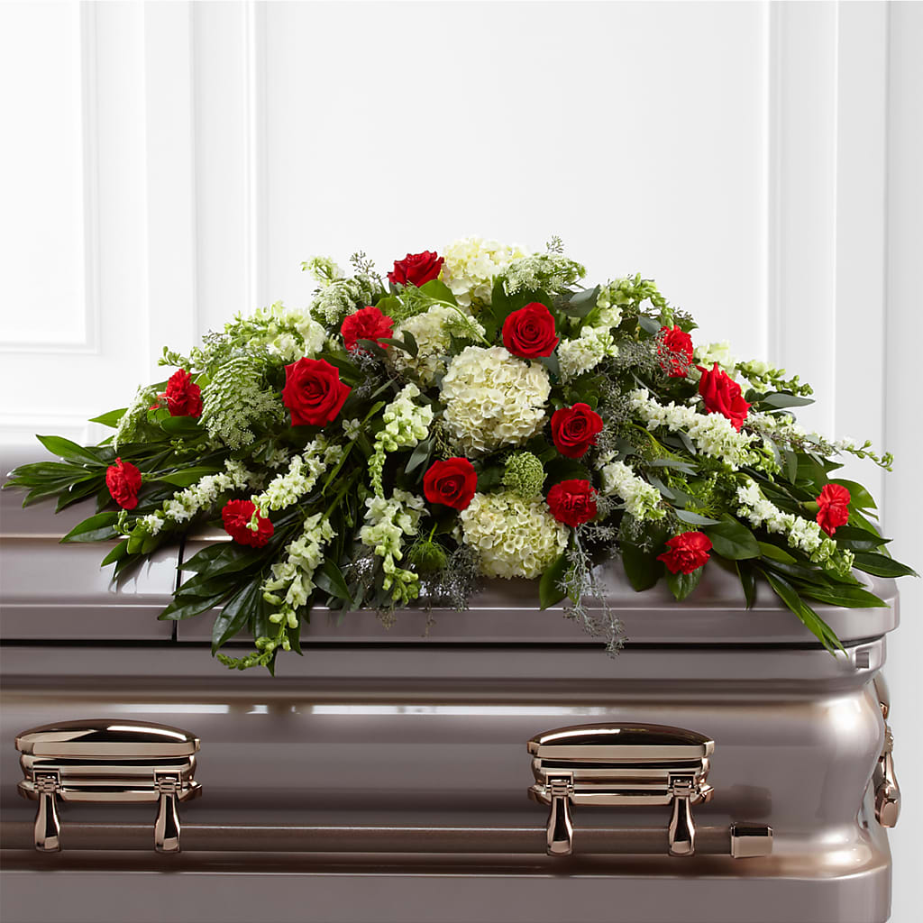 Sincerity Casket Spray – TIM'S TREEHOUSE NURSERY & FLORAL, Sutherlin OR