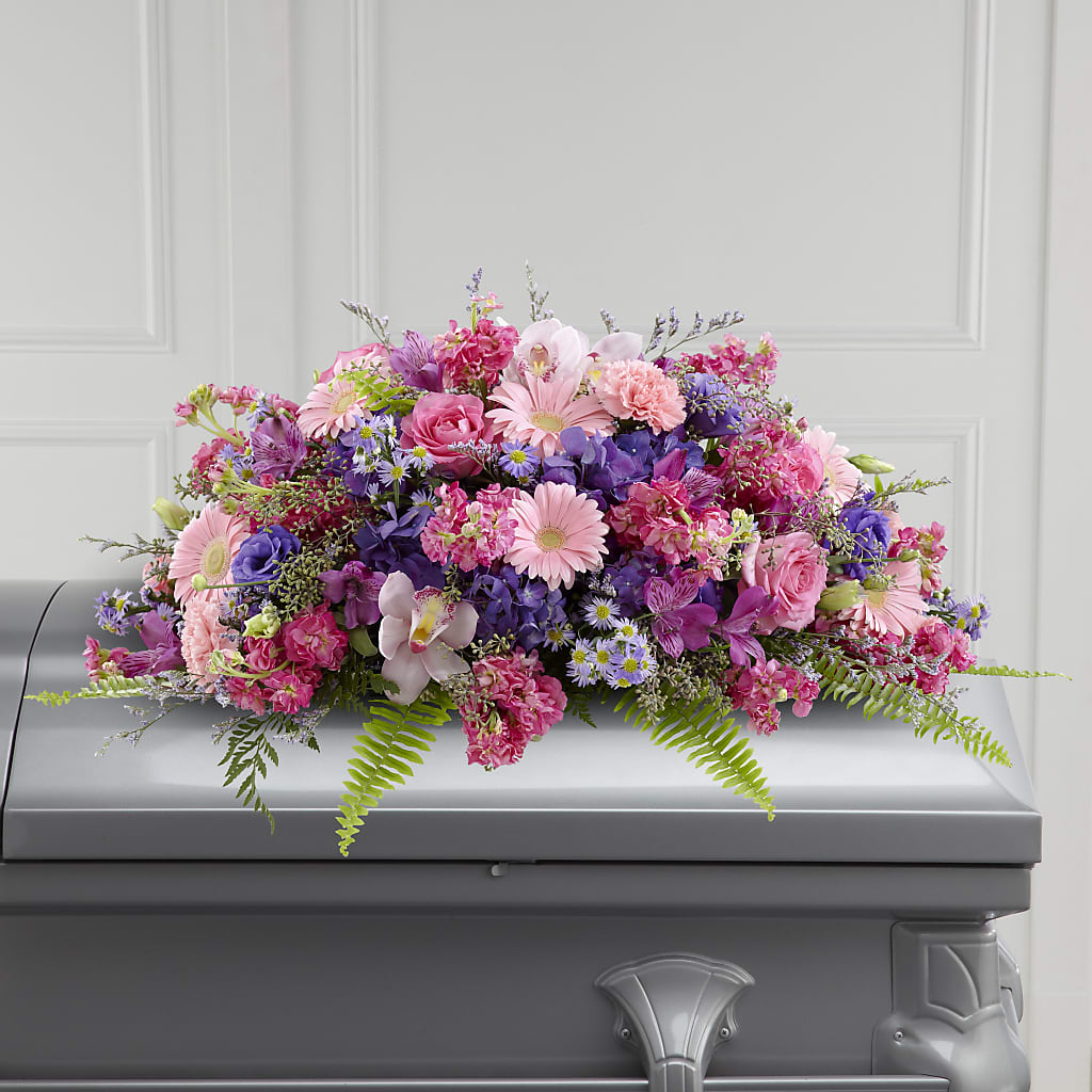 Glorious Garden Casket Spray – TIM'S TREEHOUSE NURSERY & FLORAL, Sutherlin OR