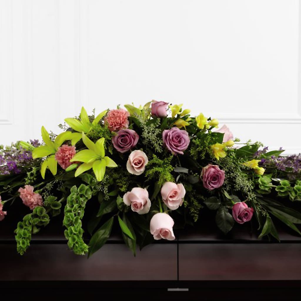 Forever Beloved Casket Spray – TIM'S TREEHOUSE NURSERY & FLORAL, Sutherlin OR