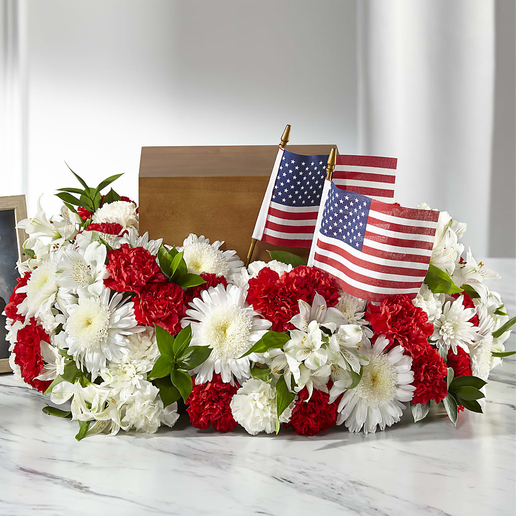 Spirit of Patriotism Cremation Adornment – TIM'S TREEHOUSE NURSERY & FLORAL, Sutherlin OR