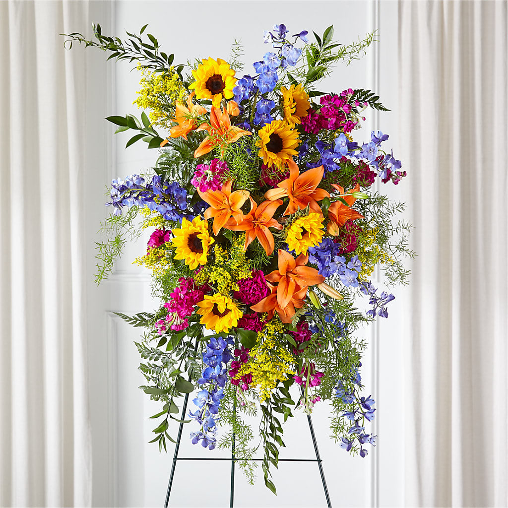 Sunlit Memories Standing Spray (Standard) – TIM'S TREEHOUSE NURSERY & FLORAL, Sutherlin OR