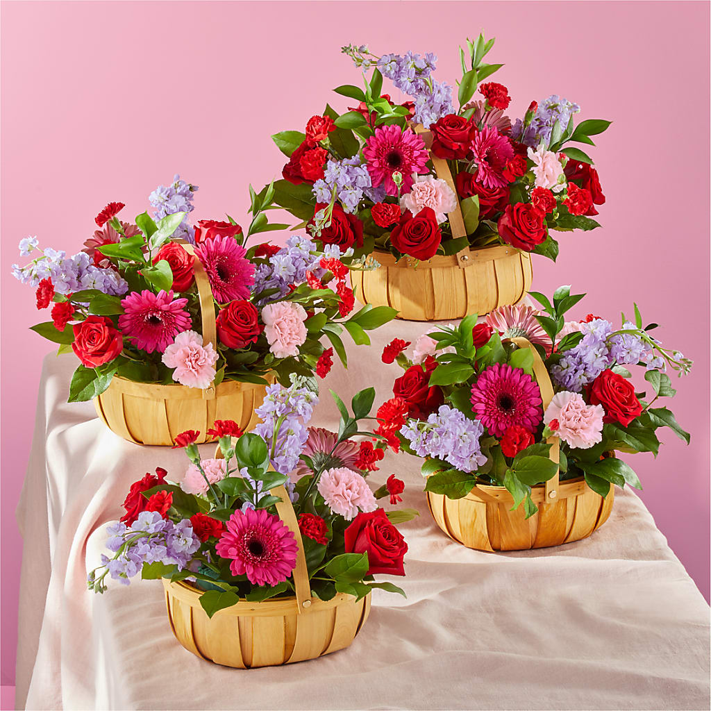Pink Picnic Basket – TIM'S TREEHOUSE NURSERY & FLORAL, Sutherlin OR