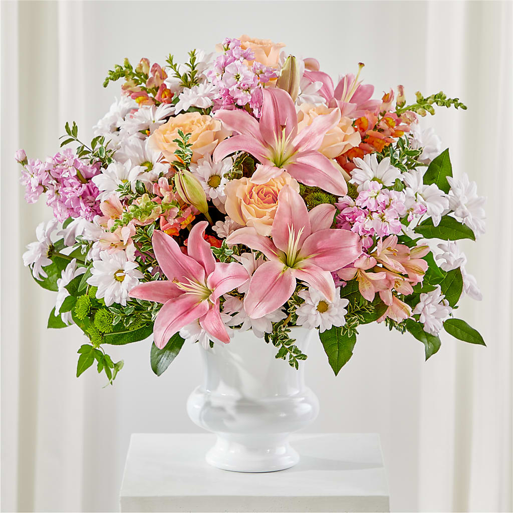 Heartfelt Gesture Urn Arrangement – TIM'S TREEHOUSE NURSERY & FLORAL, Sutherlin OR