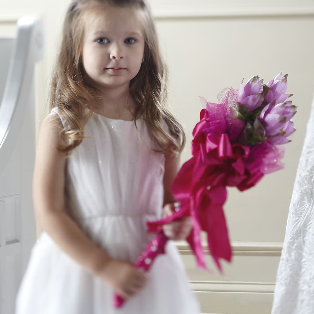 Sparkle Pink Flower Girl Bouquet – TIM'S TREEHOUSE NURSERY & FLORAL, Sutherlin OR