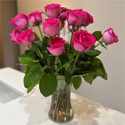 Long Stem Pink Rose Bouquet – TIM'S TREEHOUSE NURSERY & FLORAL, Sutherlin OR