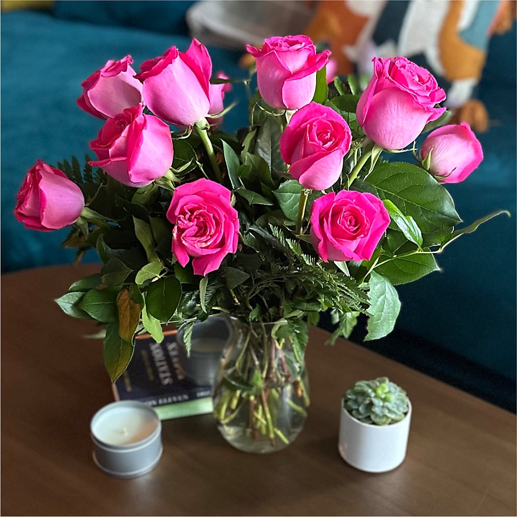 Long Stem Pink Rose Bouquet – TIM'S TREEHOUSE NURSERY & FLORAL, Sutherlin OR