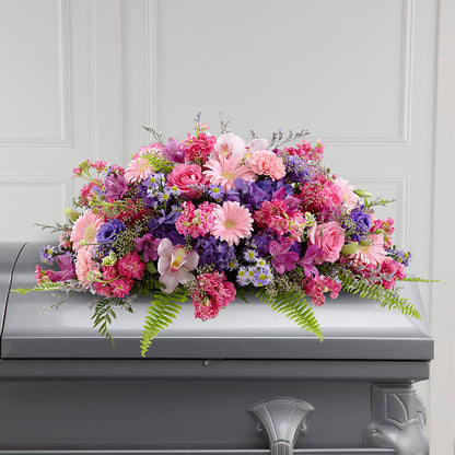 Glorious Garden Casket Spray – TIM'S TREEHOUSE NURSERY & FLORAL, Sutherlin OR