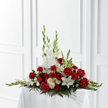 Crimson & White Arrangement – TIM'S TREEHOUSE NURSERY & FLORAL, Sutherlin OR