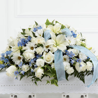 Tender Treasure Casket Spray – TIM'S TREEHOUSE NURSERY & FLORAL, Sutherlin OR