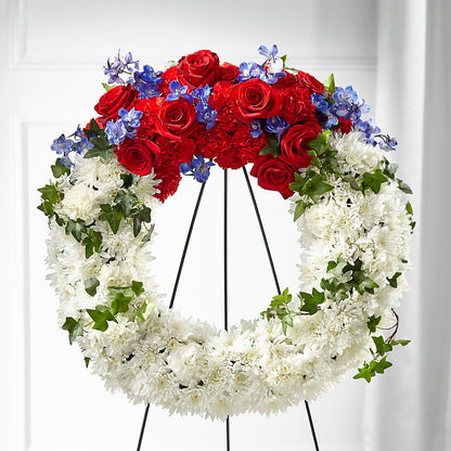 Patriotic Passion Wreath – TIM'S TREEHOUSE NURSERY & FLORAL, Sutherlin OR