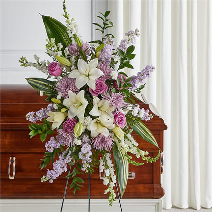 Grateful Hearts Standing Spray – TIM'S TREEHOUSE NURSERY & FLORAL, Sutherlin OR