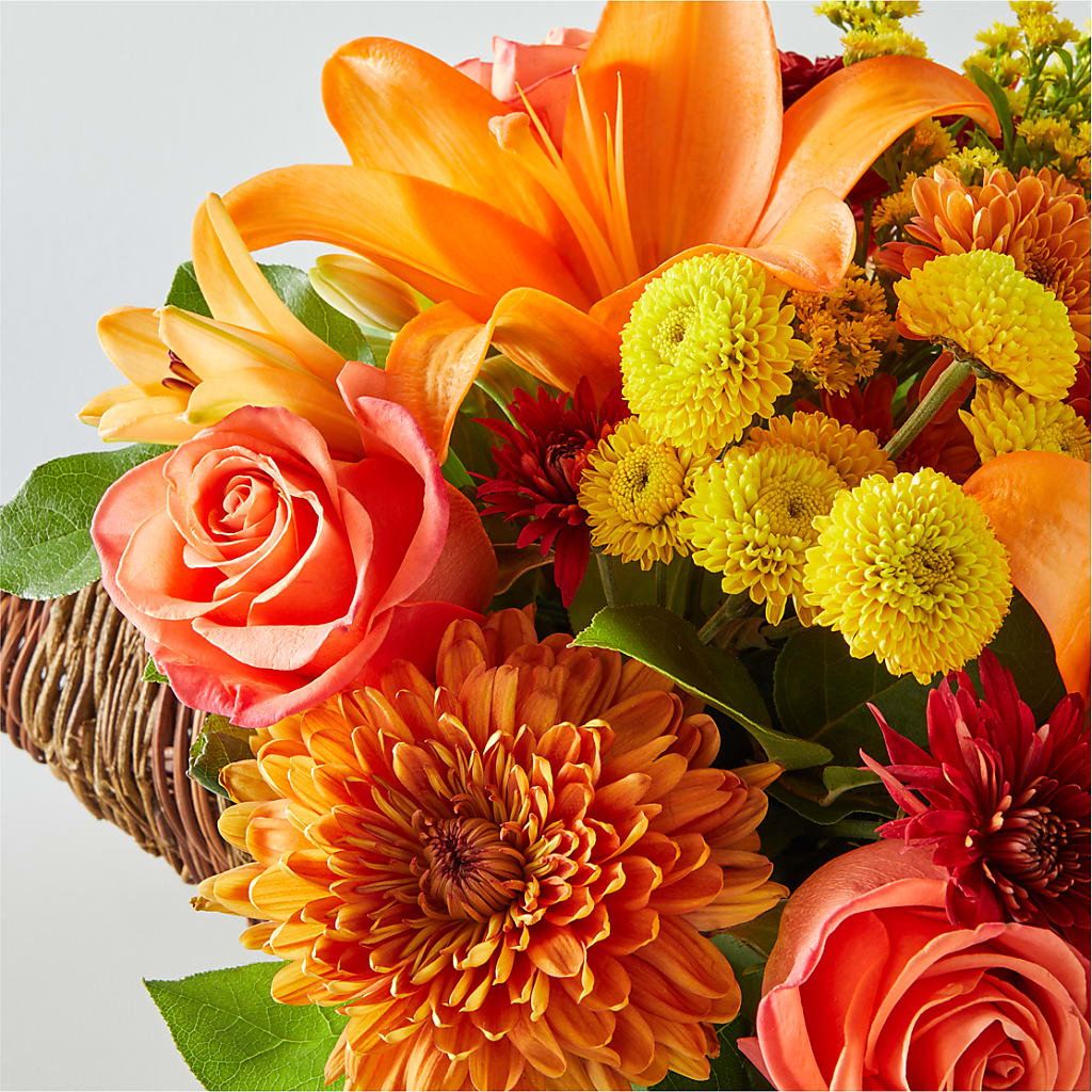 Bouquet of Blessings Cornucopia – TIM'S TREEHOUSE NURSERY & FLORAL, Sutherlin OR