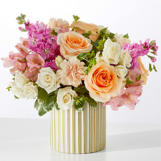 Paradise Bouquet with Ivory Vase – TIM'S TREEHOUSE NURSERY & FLORAL, Sutherlin OR