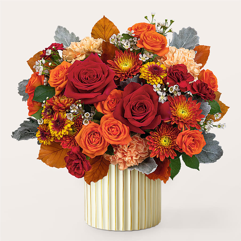 Merlot Bouquet with Ivory Vase – TIM'S TREEHOUSE NURSERY & FLORAL, Sutherlin OR