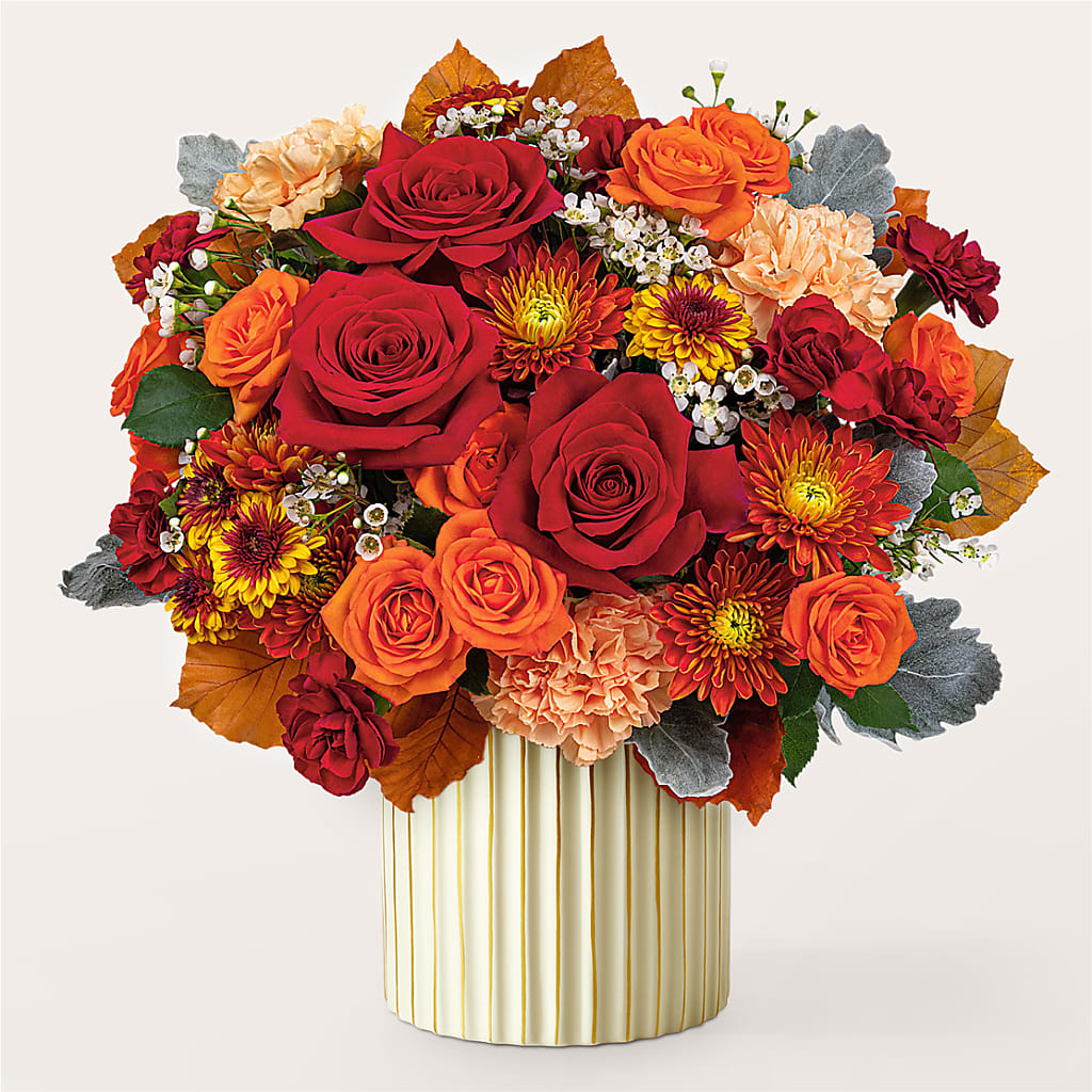 Merlot Bouquet with Ivory Vase – TIM'S TREEHOUSE NURSERY & FLORAL, Sutherlin OR