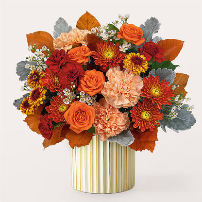 Merlot Bouquet with Ivory Vase – TIM'S TREEHOUSE NURSERY & FLORAL, Sutherlin OR