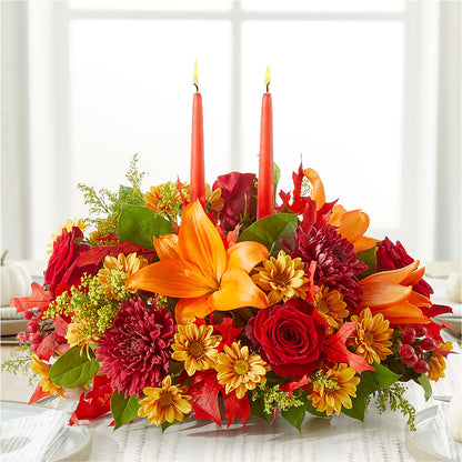 Autumn's Embrace Centerpiece – TIM'S TREEHOUSE NURSERY & FLORAL, Sutherlin OR