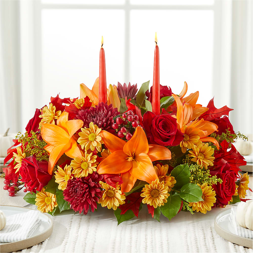 Autumn's Embrace Centerpiece – TIM'S TREEHOUSE NURSERY & FLORAL, Sutherlin OR