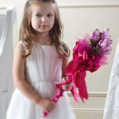 Sparkle Pink Flower Girl Bouquet – TIM'S TREEHOUSE NURSERY & FLORAL, Sutherlin OR