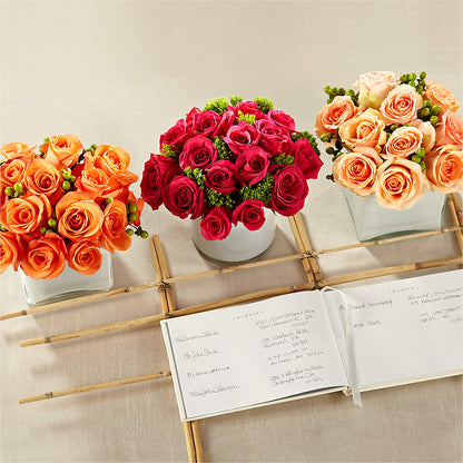 Dawn Rose Centerpiece – TIM'S TREEHOUSE NURSERY & FLORAL, Sutherlin OR